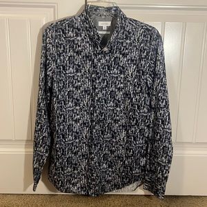 Calvin Klein Long Sleeve Party Dress Shirt Slim Fit Medium